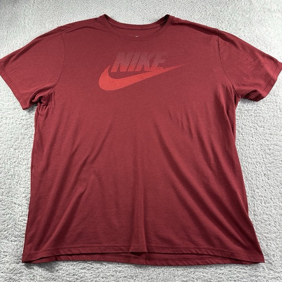 Nike Shirt Mens 2x Red Logo Spellout Center Swoosh Athletic Cut‎ The Nike Tee - Picture 1 of 6